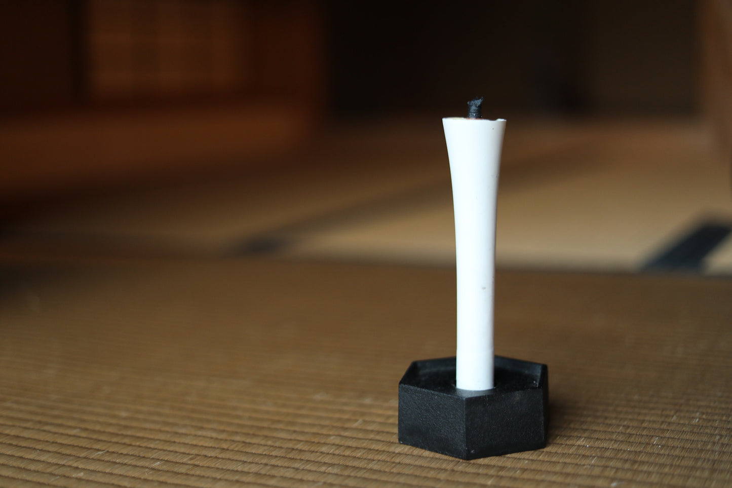 Japanese vintage candle stand made of cast iron Nanbu tekki japan craft black candlestick H1.4×3.5×3.5in