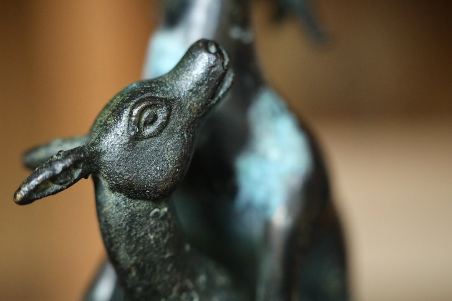 FINE! Chinese antique seal nesting stamp made of bronze, Deer family design beautiful animal ornament 1800s H4.9×2.4×2.4in
