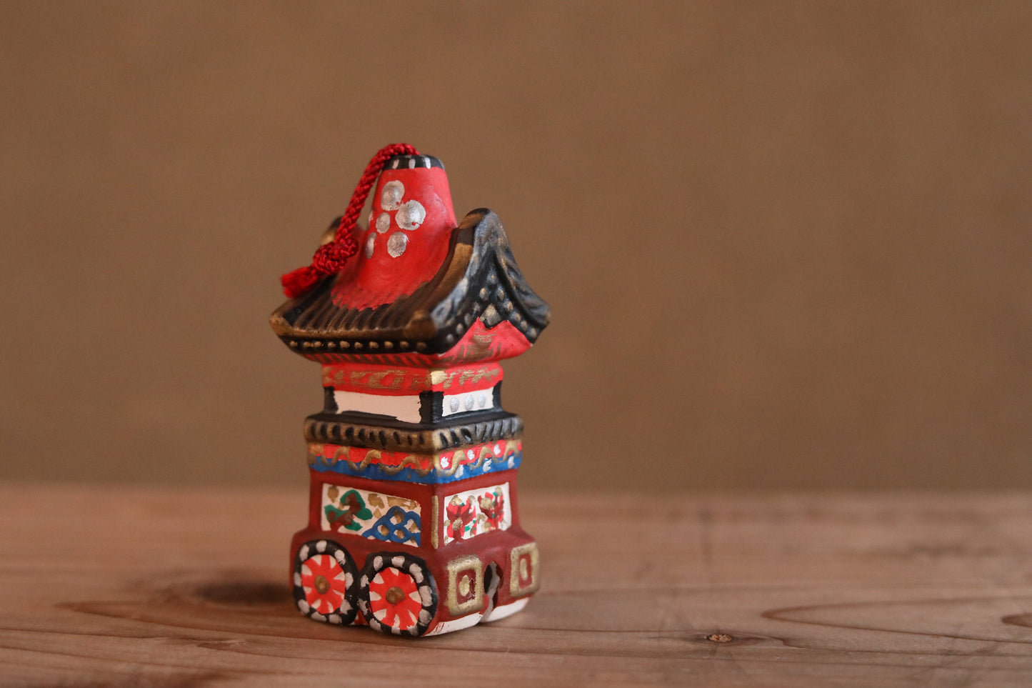 Japanese small pottery bell festival float doll ornament Paper weight, Christmas Ornaments Japanese vintage small bell H3.9×1.8×1.8in