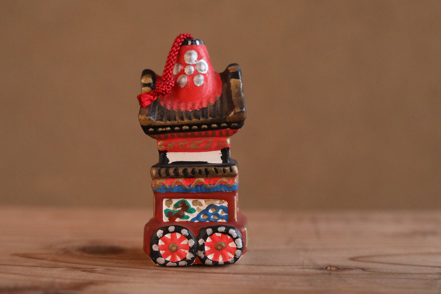 Japanese small pottery bell festival float doll ornament Paper weight, Christmas Ornaments Japanese vintage small bell H3.9×1.8×1.8in