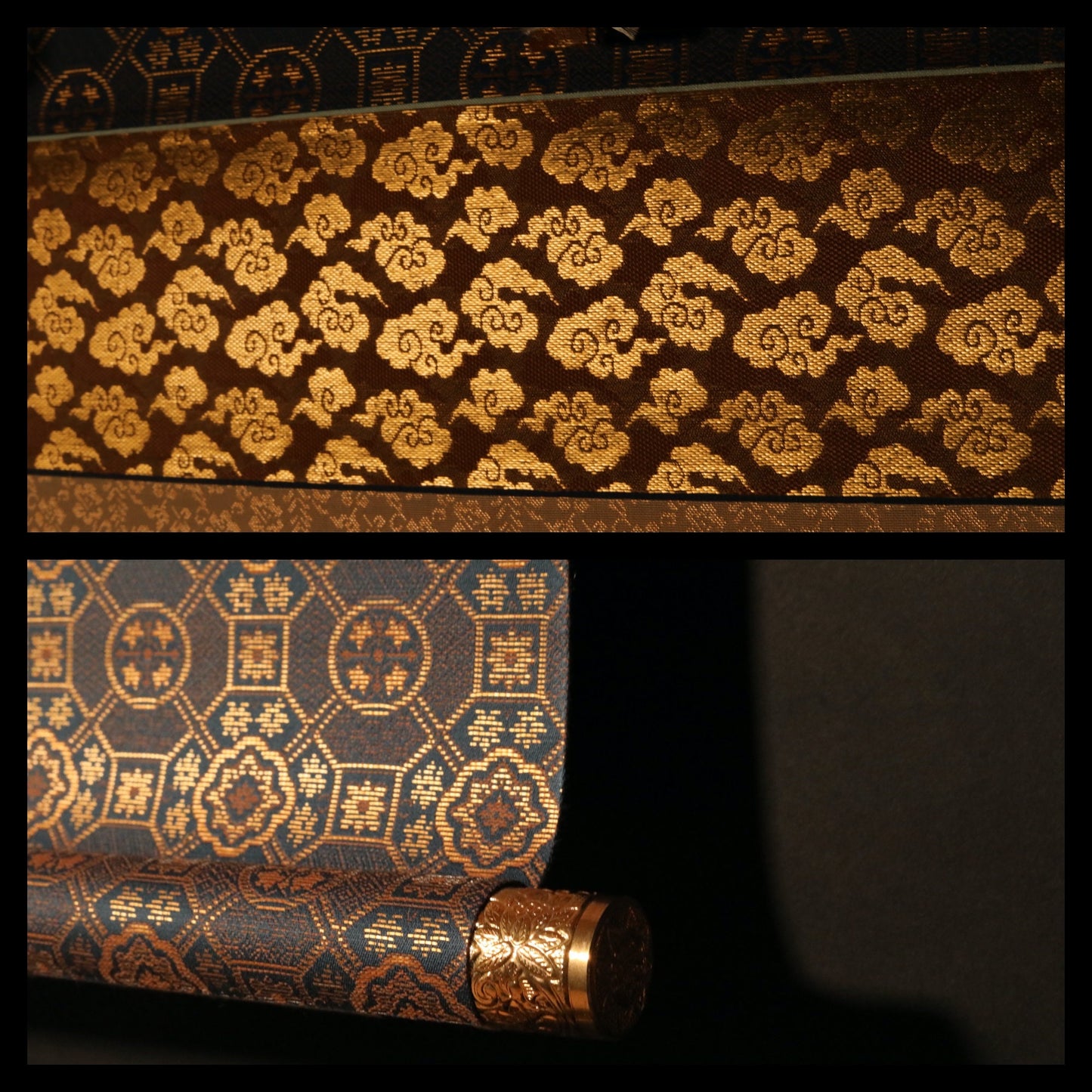 Japanese antique Buddhist hanging scroll of painting Genuine Tibetan Mandala beautiful KAKEJIKU silk wall deco with wooden Box H55.1×27.2in