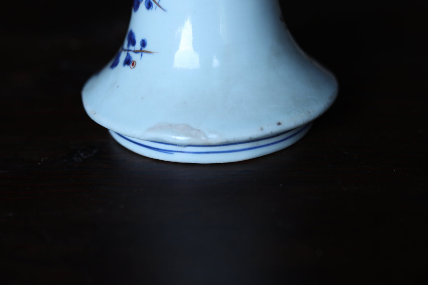 BIG! Japanese antique 1800s porcelain Sake bottle for shrine altar, large vase "KOIMARI" KINTSUGI Kanji flower design hand painting H13.8in