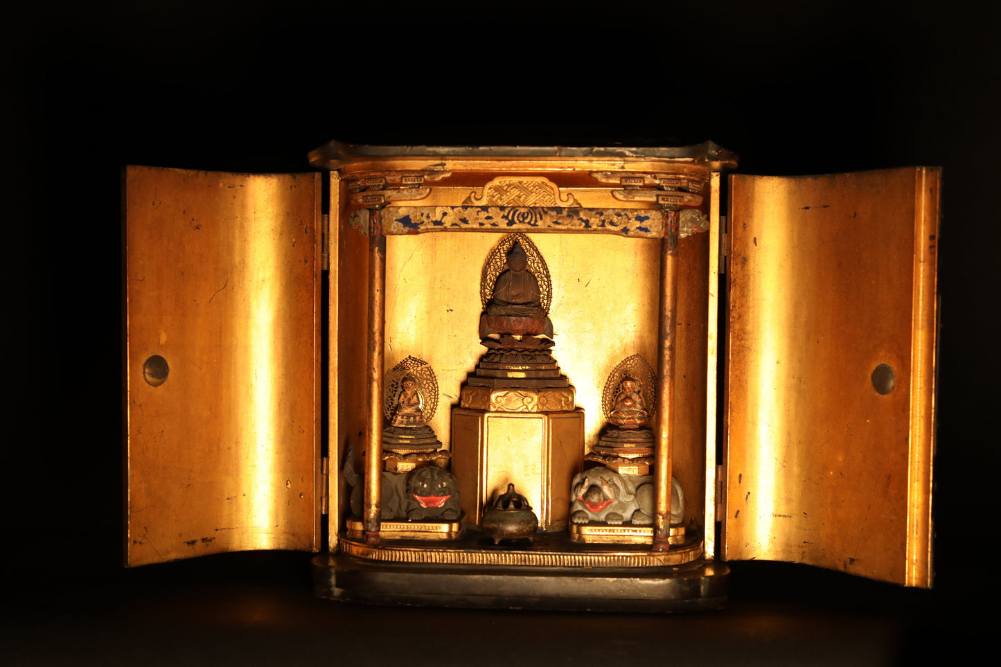 FINE!Japanese Antique sculpture From Buddhist temple statue of 釈迦如来Shakyamuni shrine 1800 Edo era wood hand craft Buddhist alterH11.8×10.8in