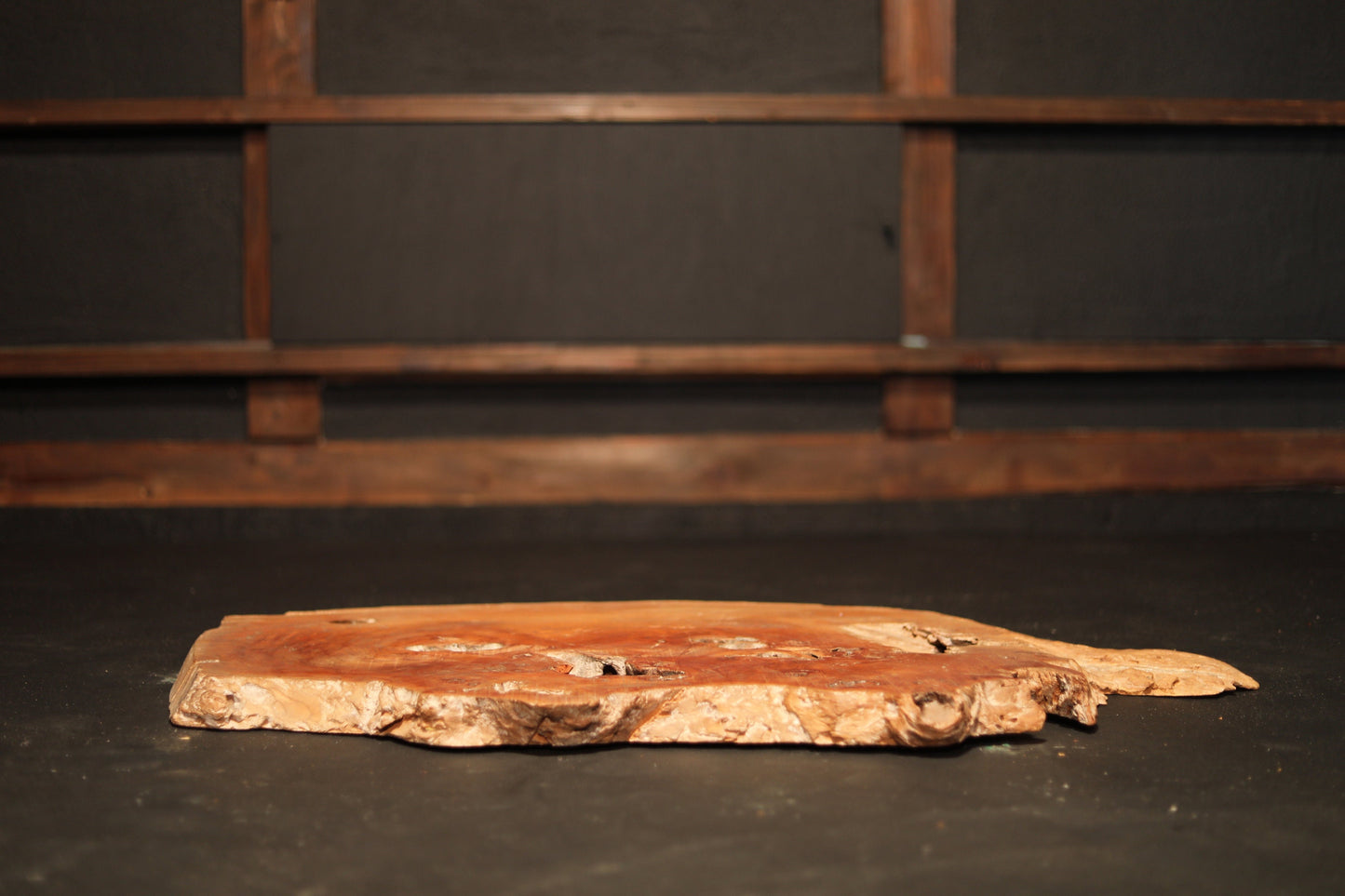 BIG! Wood slab Burl large pedestal Display Stand ,BONSAI stand, IKEBANA, Tea ceremony 35.4in×20.1in, Japanese antique