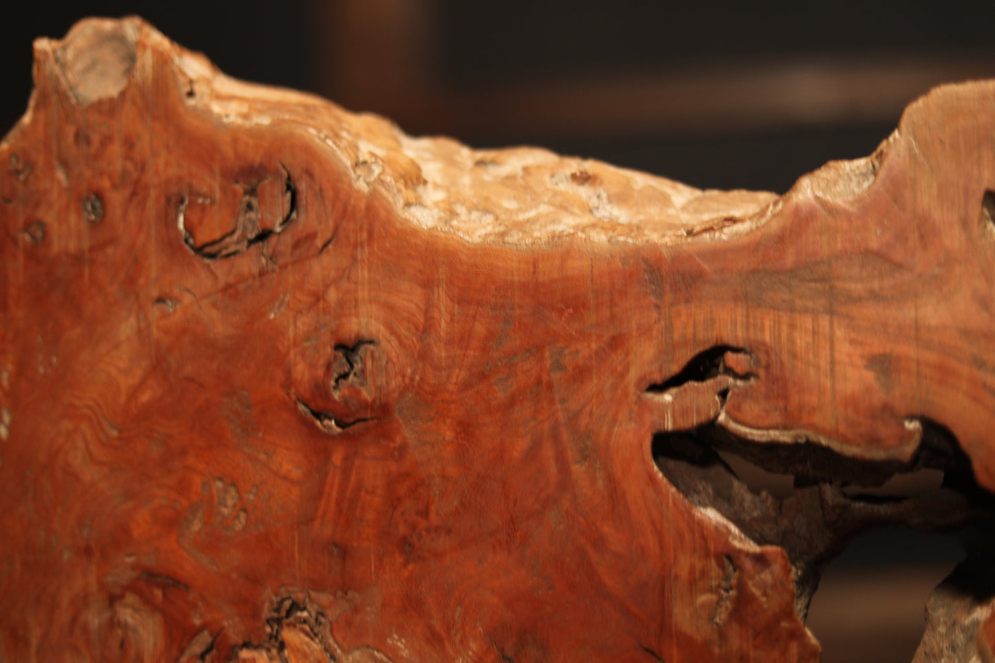 BIG! Wood slab Burl large pedestal Display Stand ,BONSAI stand, IKEBANA, Tea ceremony 35.4in×20.1in, Japanese antique