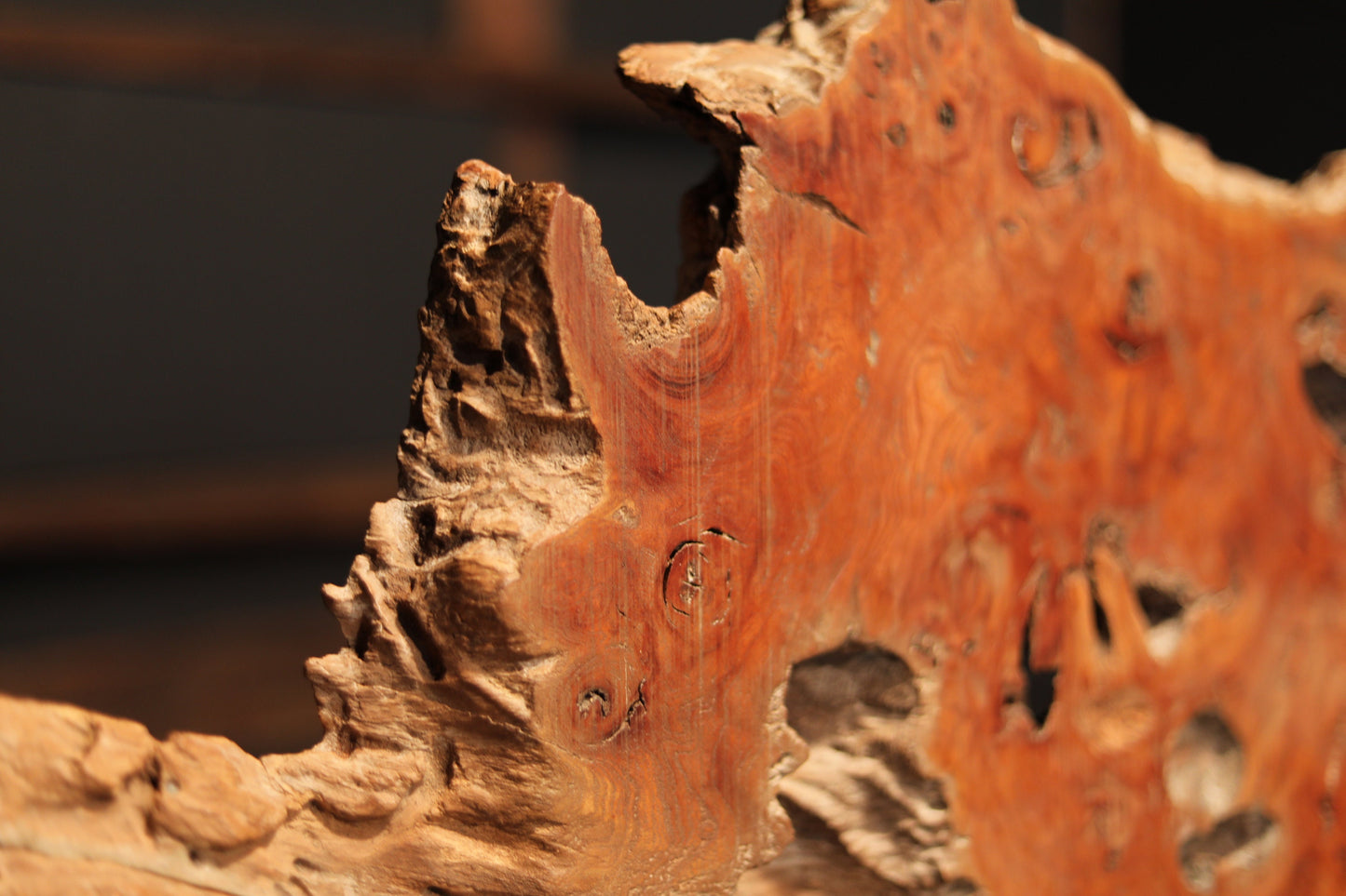 BIG! Wood slab Burl large pedestal Display Stand ,BONSAI stand, IKEBANA, Tea ceremony 35.4in×20.1in, Japanese antique