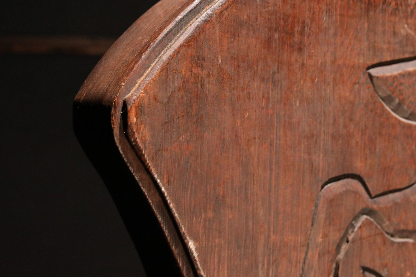 BIG! Japanese vintage wooden signboard for "EXCHANGE" shaped as a classical weight with calligraphy hand carved, Japanese antique H23.2in