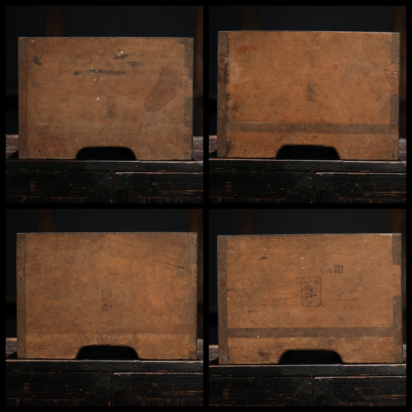 Old Japanese farmers' wood square bucket, "masu" with a handle, MINGEI, traditional farm appliance, Japanese antique, H9.8 x W13.8in