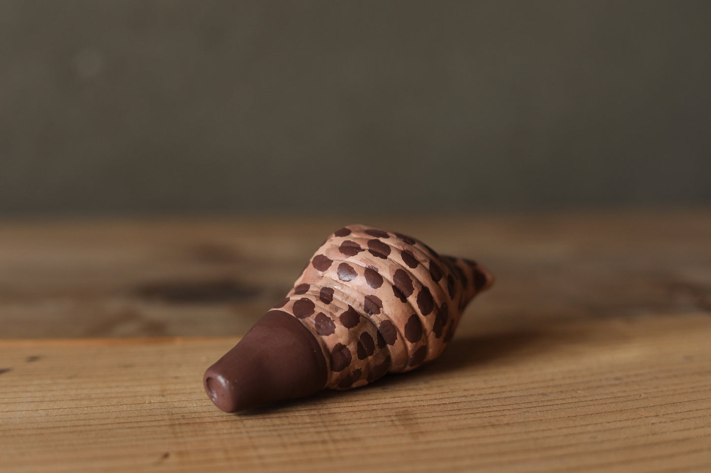 Japanese small pottery bell conch shell ornament, Christmas Ornaments Japanese vintage small bell H××in