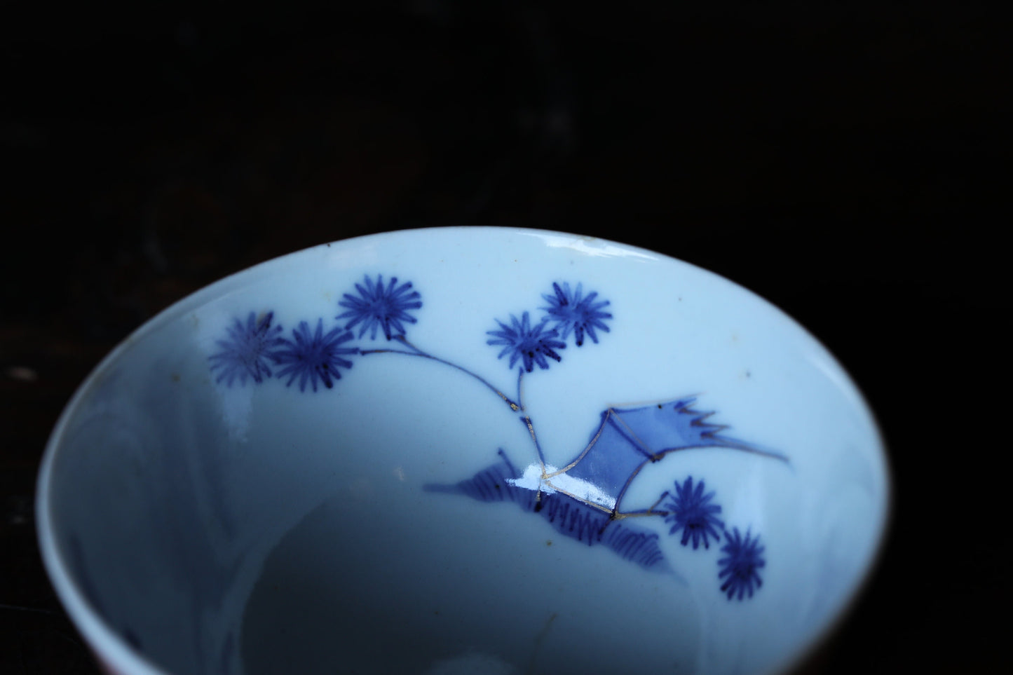FINE! Set of 4 Japanese Antique old 九谷Kutani ware porcelain bowls, OWAN, Tea cup, beautiful hand paint tableware Tea ceremony W4.5in/W11.5cm