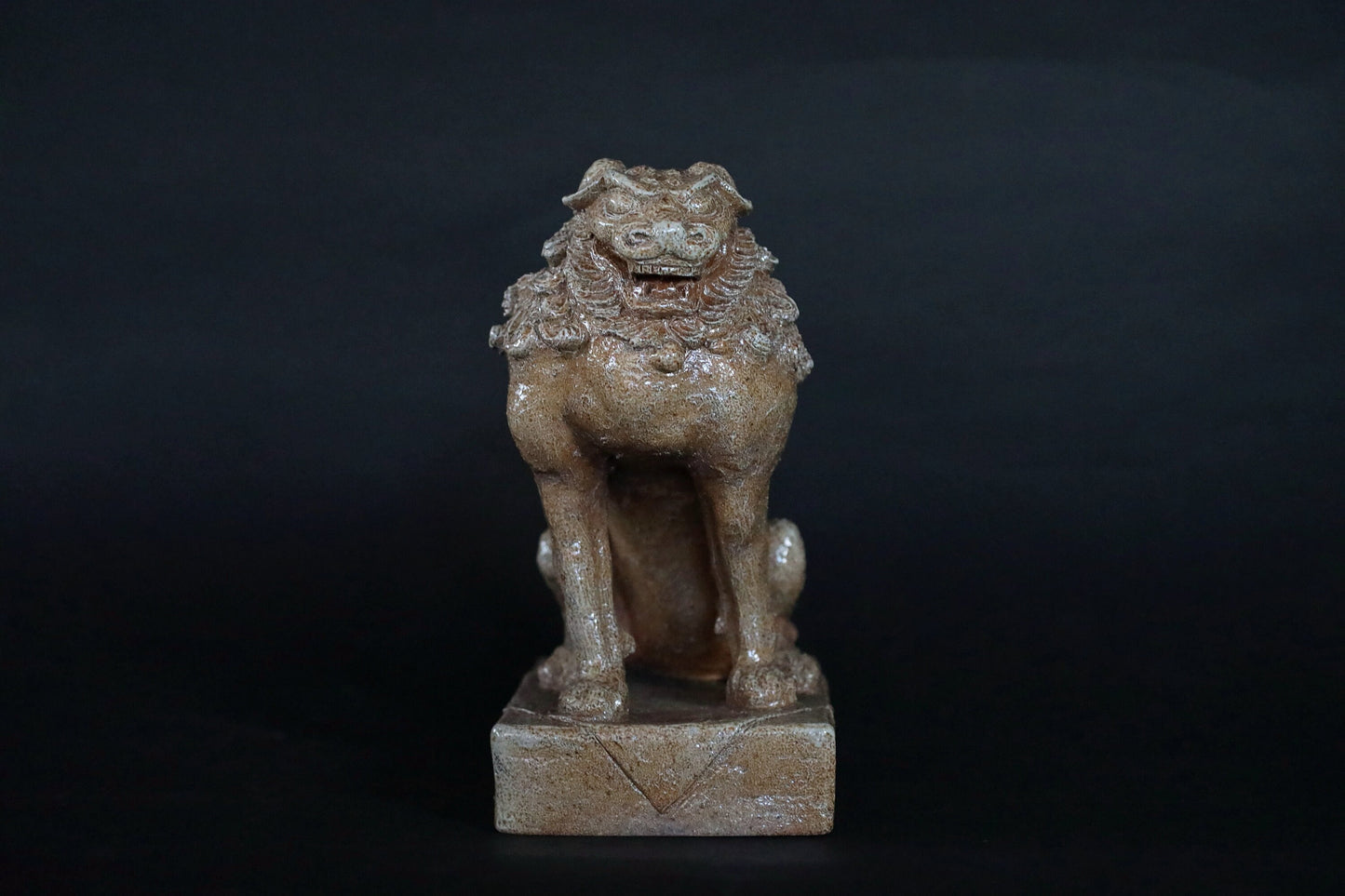 BIG! Japanese vintage God Lion Shishi large statue ceramic ornament sculpture KOMAINU 高山Takayama(1943~) H10.6in/H27cm