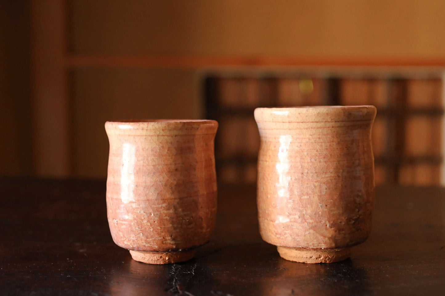 Japanese vintage HAGI ware ceramic kiln Perfect tea cups set SENCHA with wooden box tableware Tea ceremony For GIFT
