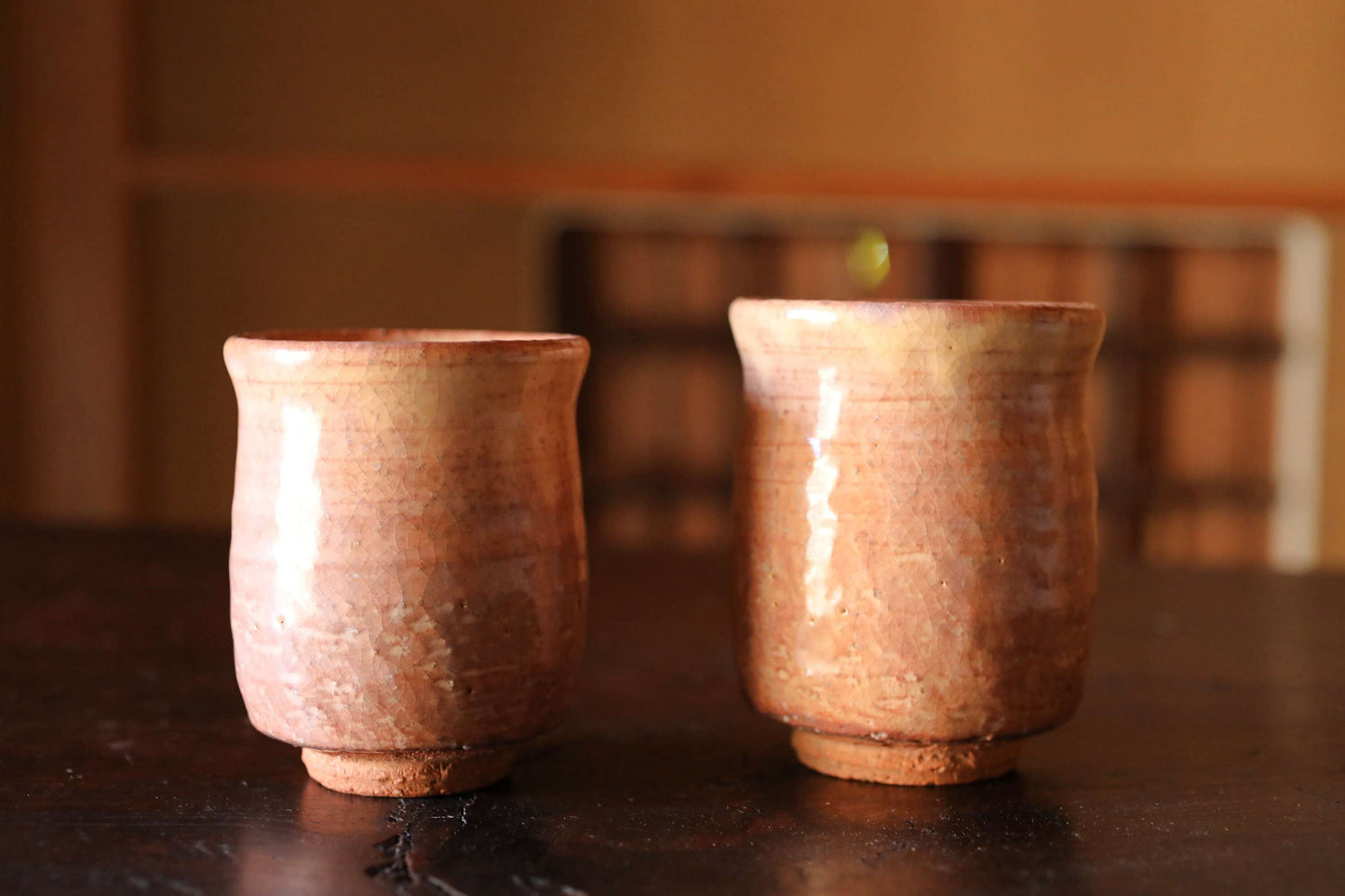 Japanese vintage HAGI ware ceramic kiln Perfect tea cups set SENCHA with wooden box tableware Tea ceremony For GIFT