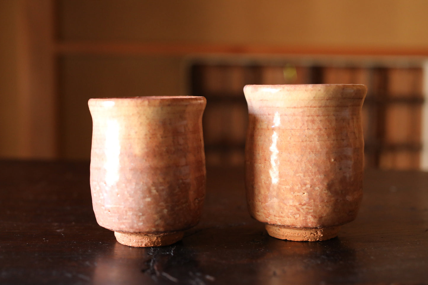 Japanese vintage HAGI ware ceramic kiln Perfect tea cups set SENCHA with wooden box tableware Tea ceremony For GIFT