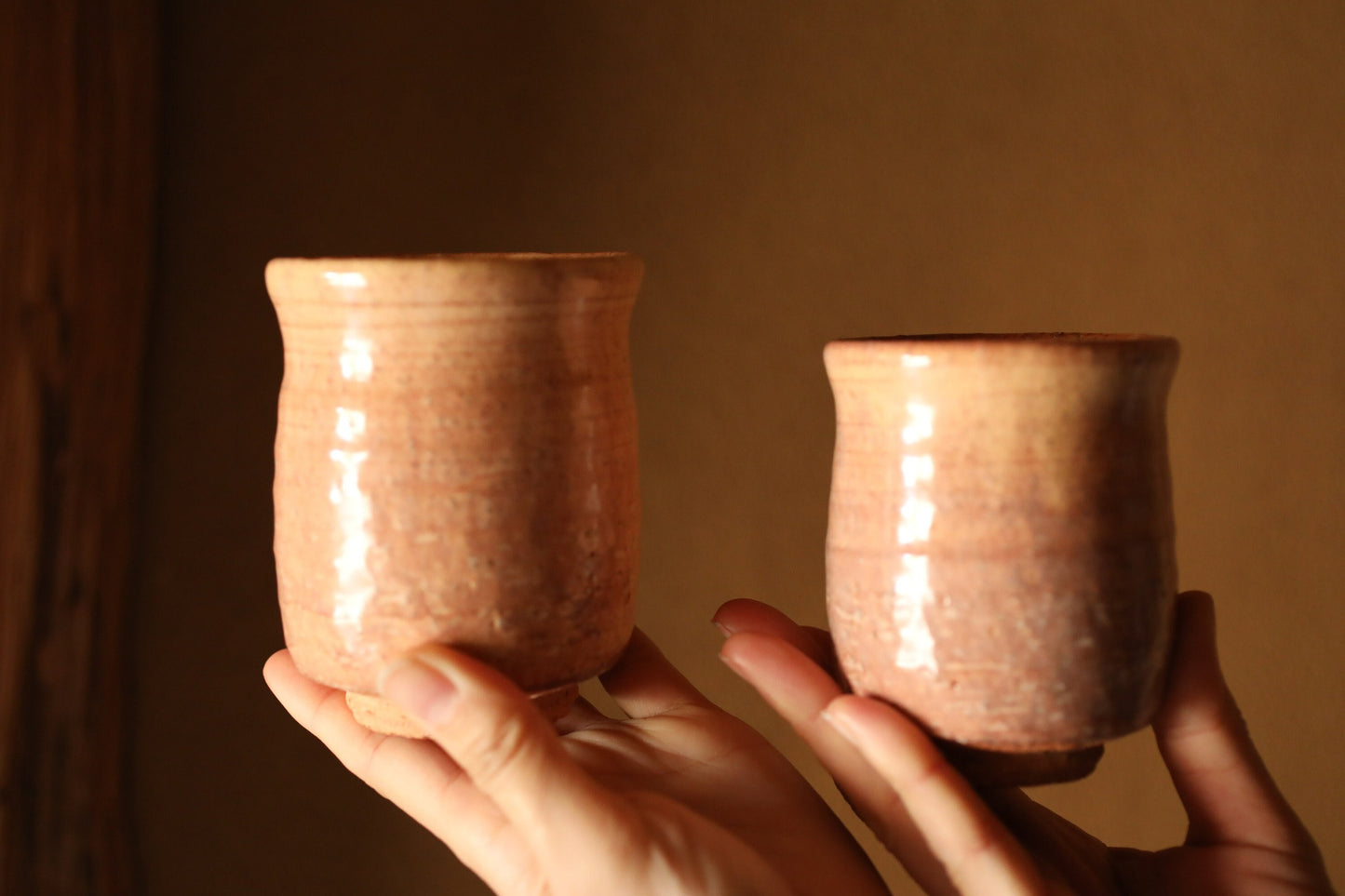 Japanese vintage HAGI ware ceramic kiln Perfect tea cups set SENCHA with wooden box tableware Tea ceremony For GIFT