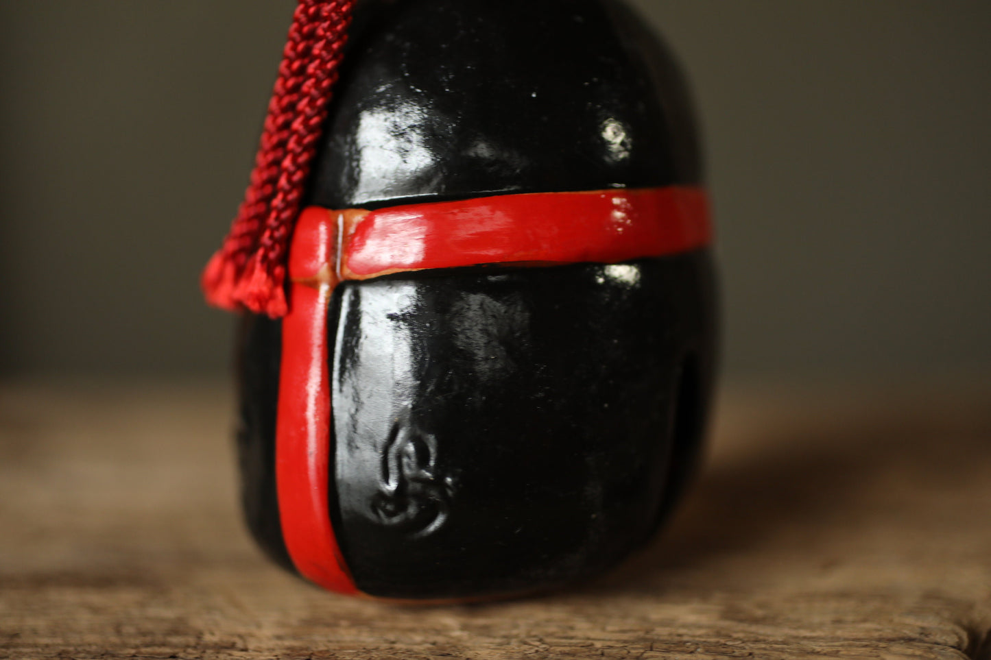 Japanese vintage small pottery bell NOH MASK KOOMOTE doll ornament Paper weight, Christmas Ornaments small bell H3.9×2.2in/H10×5.7cm