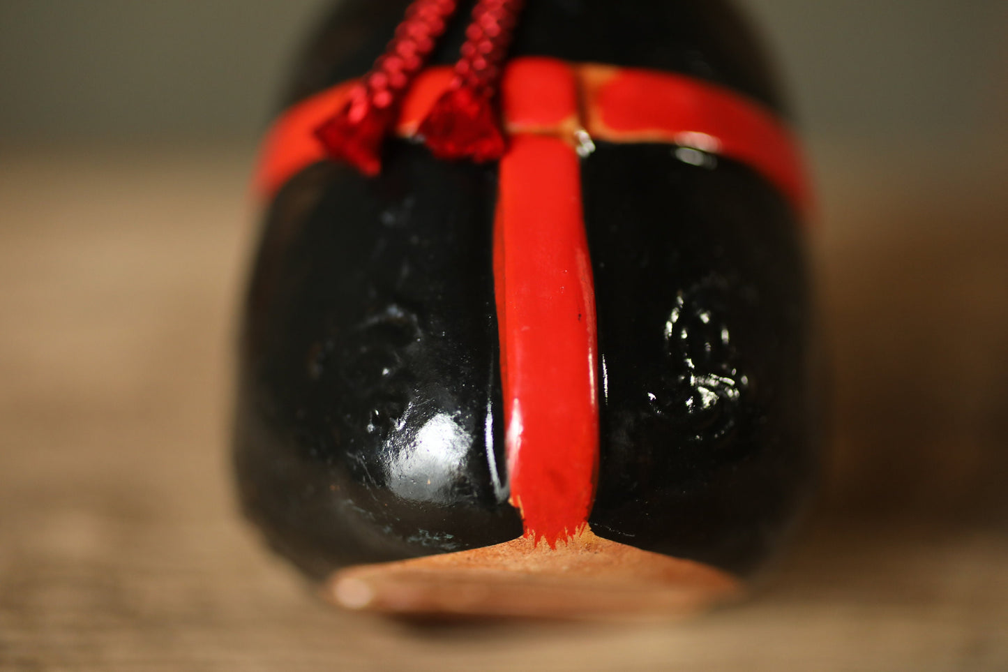 Japanese vintage small pottery bell NOH MASK KOOMOTE doll ornament Paper weight, Christmas Ornaments small bell H3.9×2.2in/H10×5.7cm
