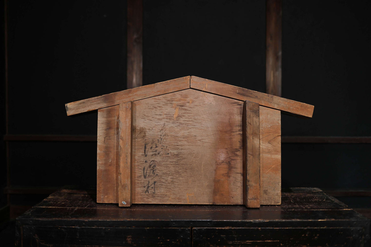 RARE!! Japanese Antique 1868s wooden signboard hidden Christian with Kanji/valuable historical document H15.6×W30.7in/H39.7×78cm