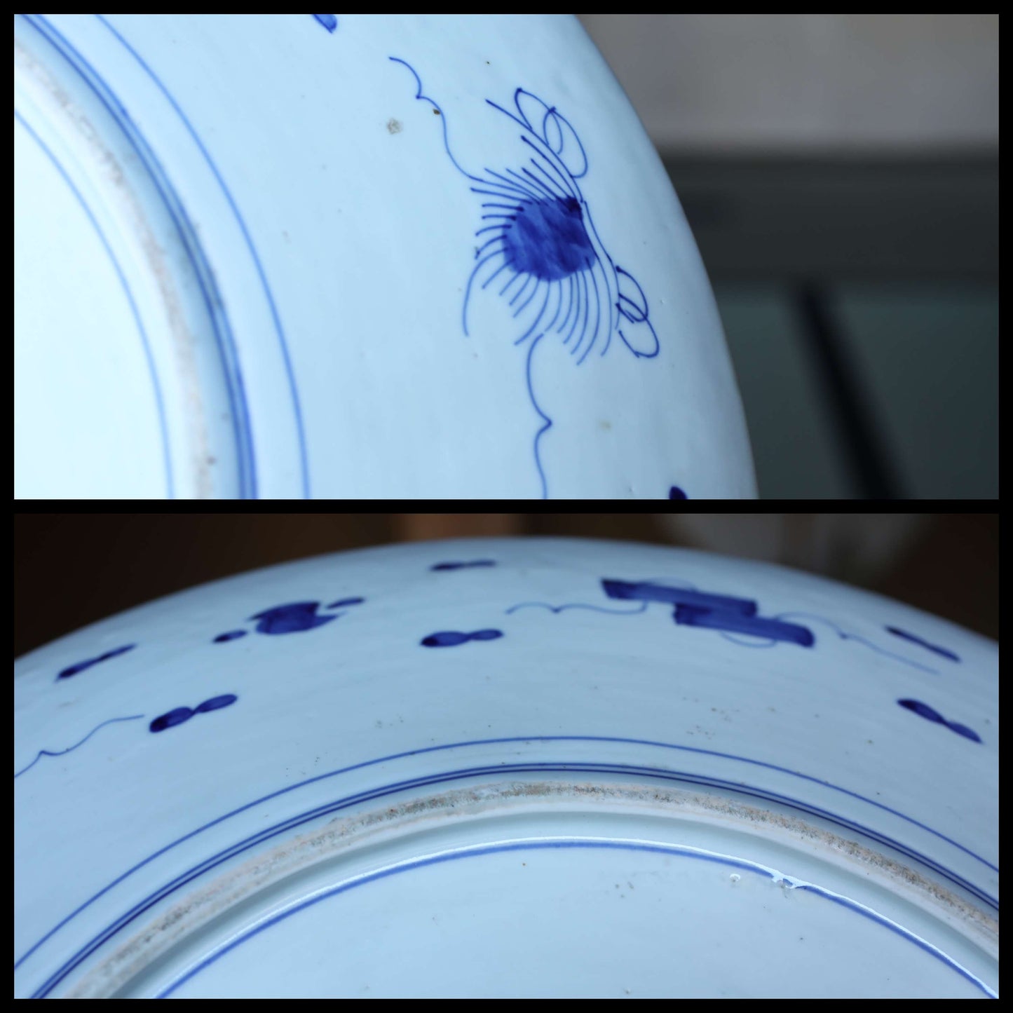 BIG!! Japanese antique 1800s plate porcelain old IMARI big decoration plate flower birds design beautiful hand painting 18in/45.7cm