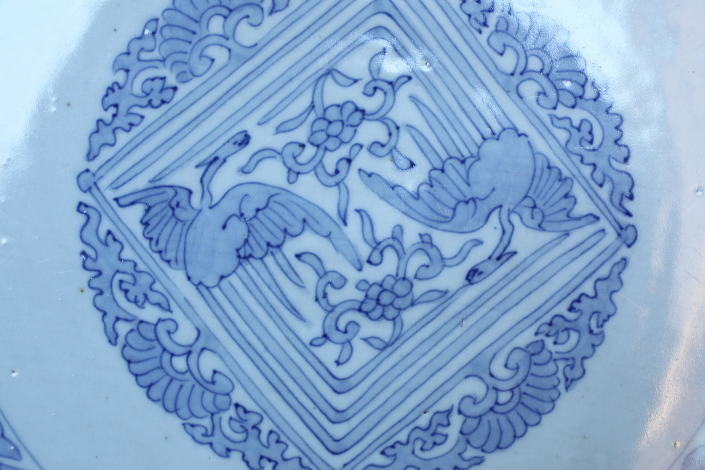 BIG!! Japanese antique 1800s plate porcelain old IMARI big decoration plate flower birds design beautiful hand painting 18in/45.7cm