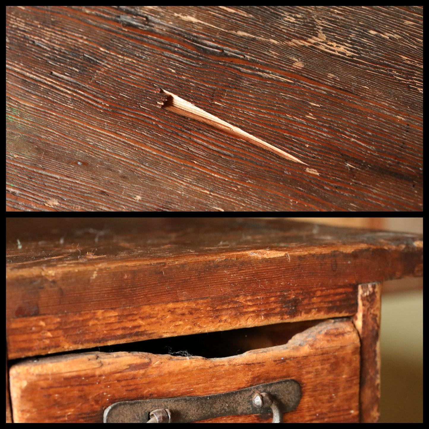 Japanese vintage furniture low table ,Chest of Drawers "Tansu" with 6 drawers and handles 1950s H11.4in×W33.4in/H29×84.8cm