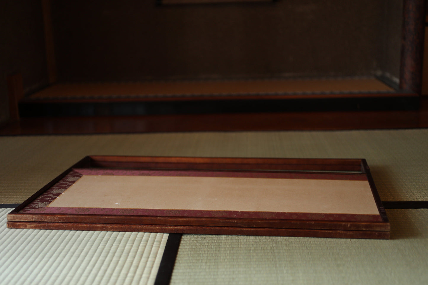 Japanese Furniture vintage byobu 結界Boundary partition for tea ceremony / folding screen Furo-saki check pattern H21.5×W28.7in/H54.5×W73cm