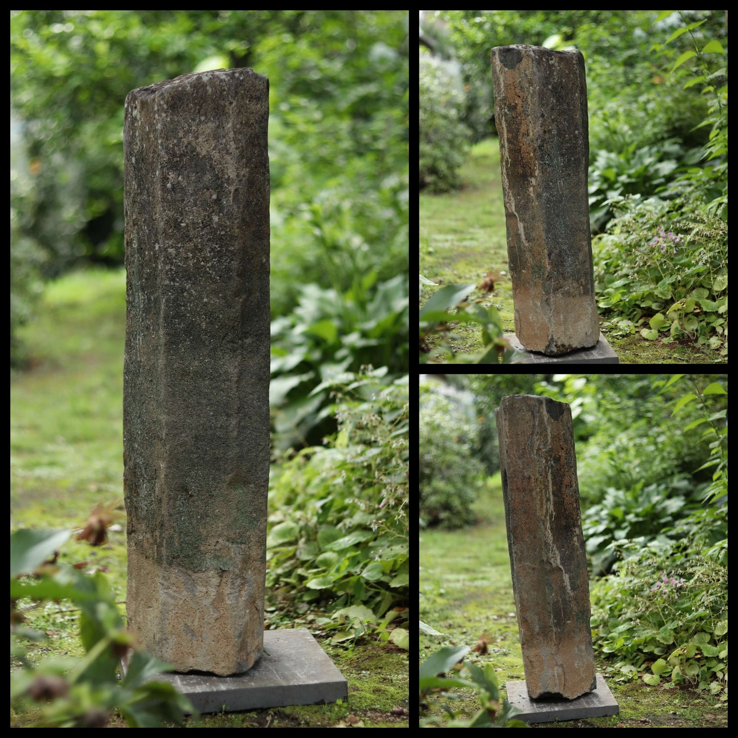 Large! Japanese antique 1800s garden stone sculpture statue of Buddha, temple garden outdoor furniture, religious statue H31.9in/H81cm