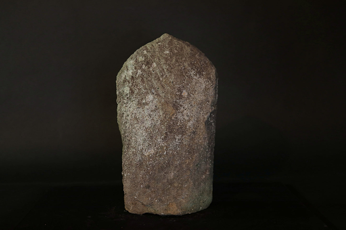 Japanese antique 1700s stone sculpture of 3 Jizo, Ksitigarbha-bodhisattva from buddhist garden furniture, religious statue H17.1in/H43.5cm