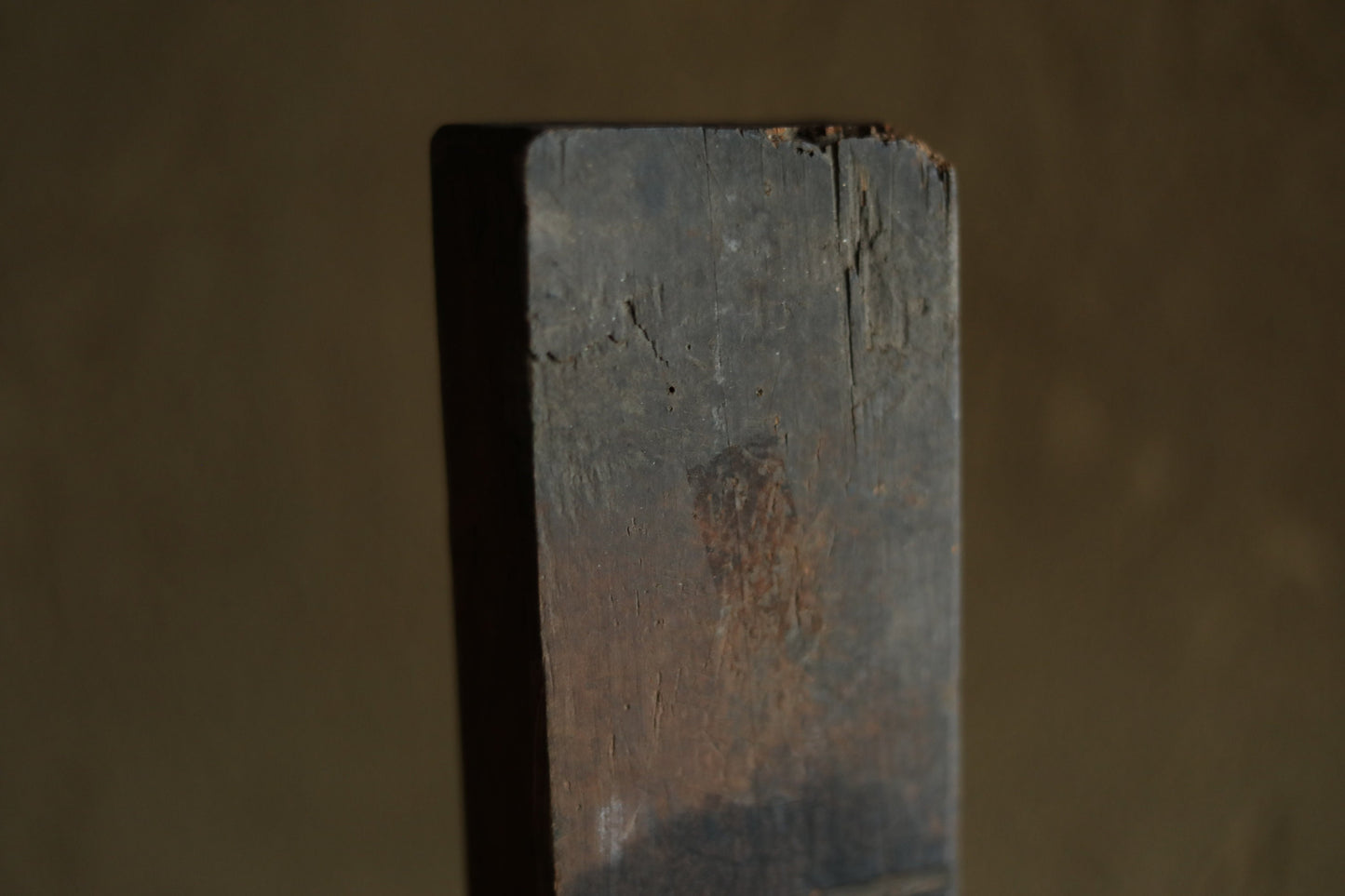 Japanese Antique 1800s wood block for ink printing Kanji ”Cutlery and Agricultural Equipment" woodblock hand carved H14.3×3.5in/H36.2×8.8cm