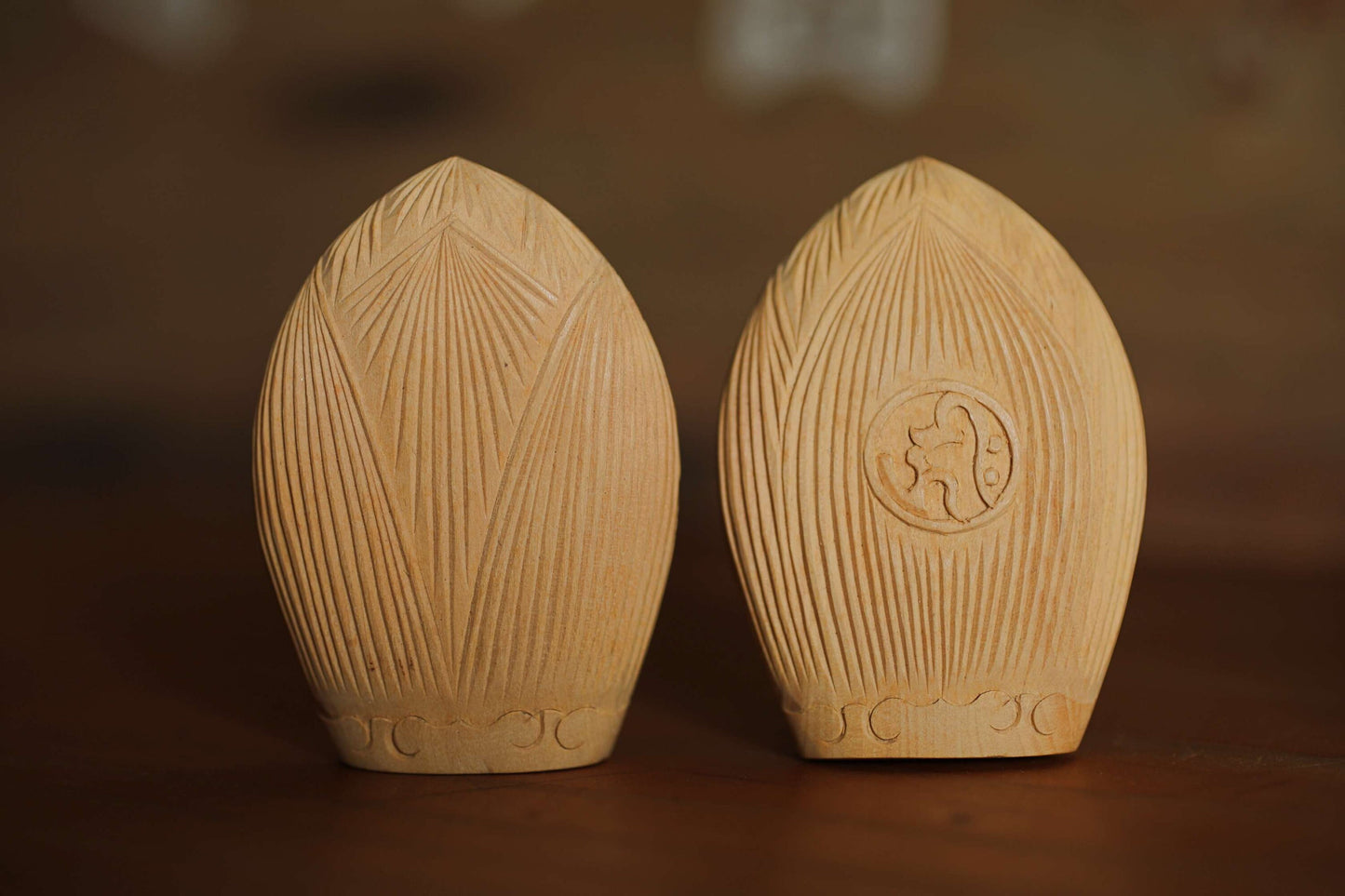 Japanese vintage Buddha Amulet Thousand Armed Avalokiteshwara OMAMORI made of wood hand craft Buddhist temple H2.4in
