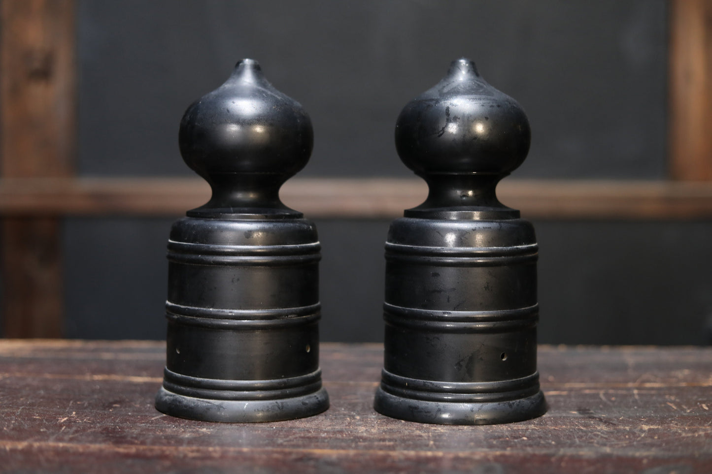 Pair of Japanese buddhist temple Bronze architectural decoration ornament for capital of column GIBOSHI furniture H8.7in/ 22cm
