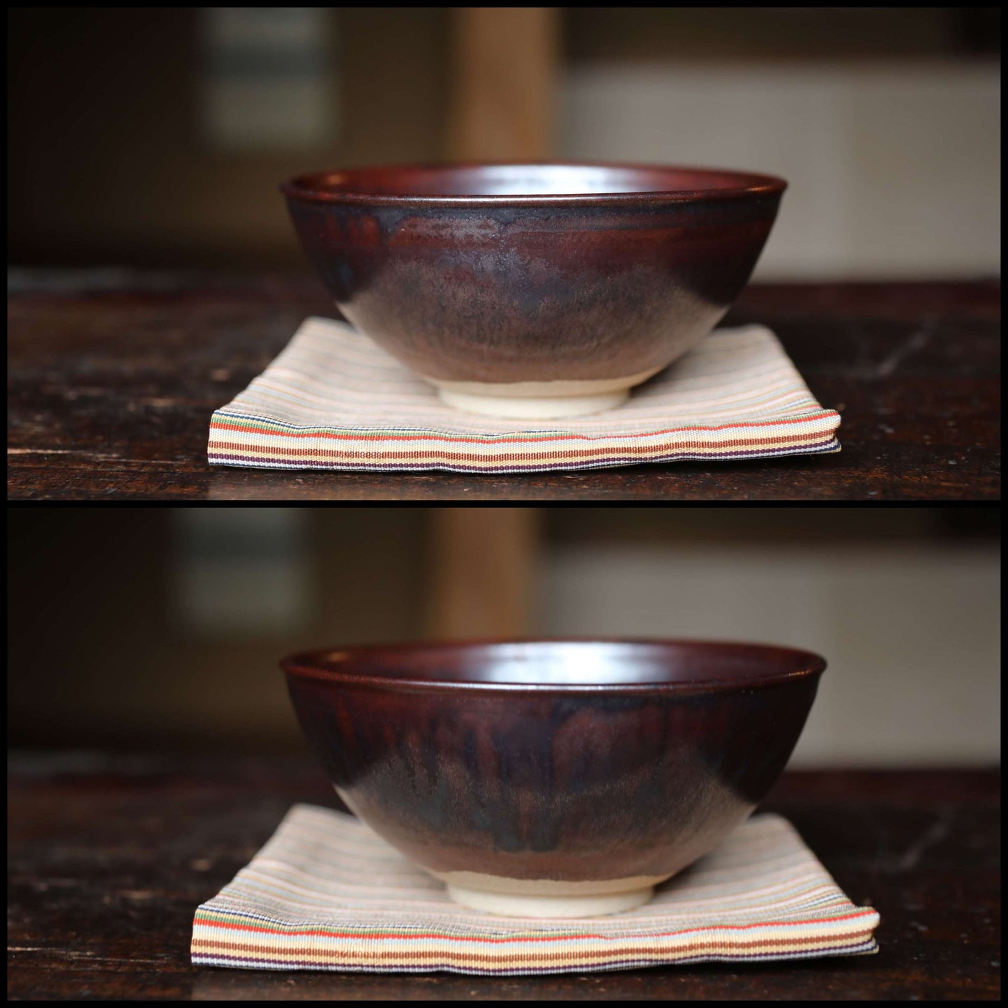 Green tea bowl Japanese antique CHAWAN Rikyu利休"TAKATORI"ware handmade Matcha Cup Tea Ceremony pottery with box signatureH2.4×5.1in