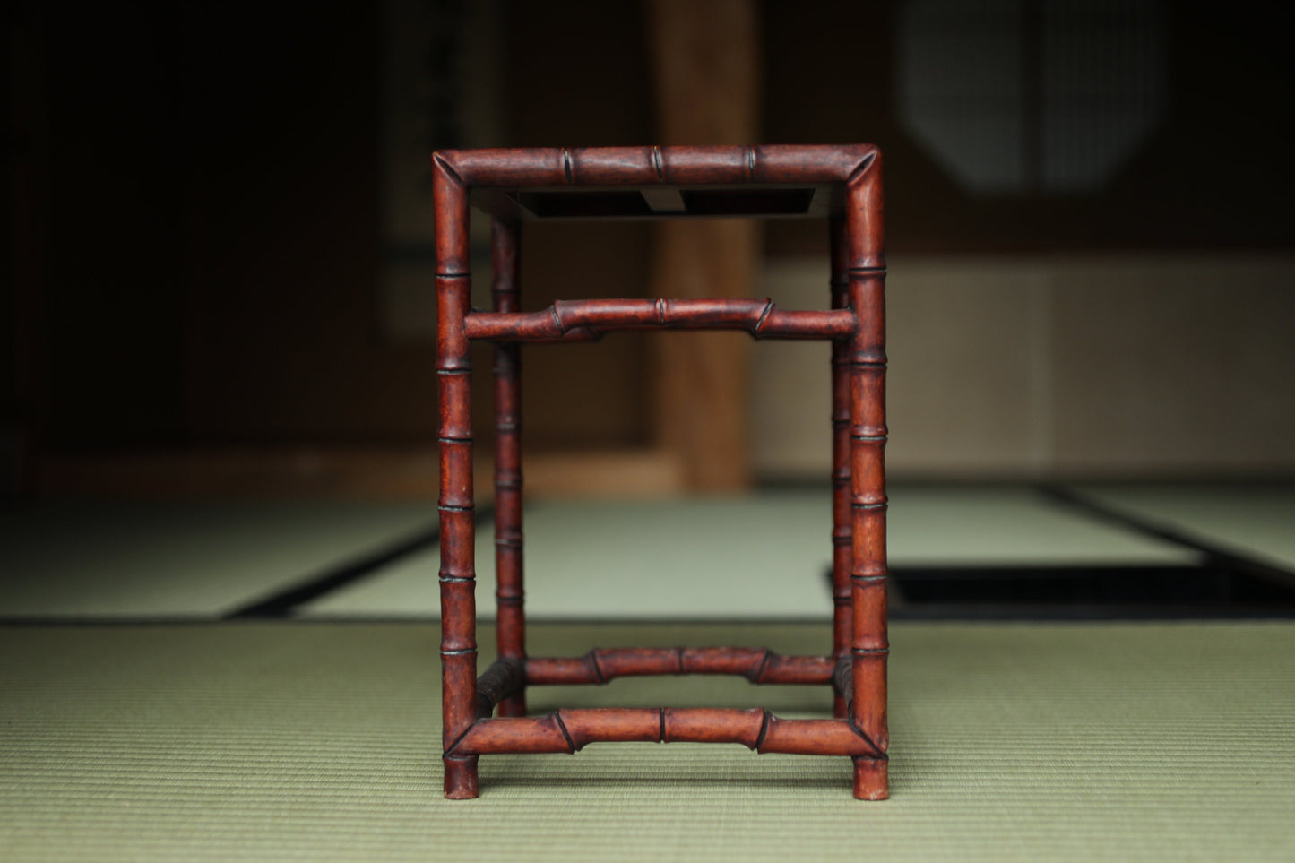Japanese furniture Wooden Decoration Stand KARAKI bamboo designed pedestal for bonsai, vase, censer, suiseki H12in/30.5cm