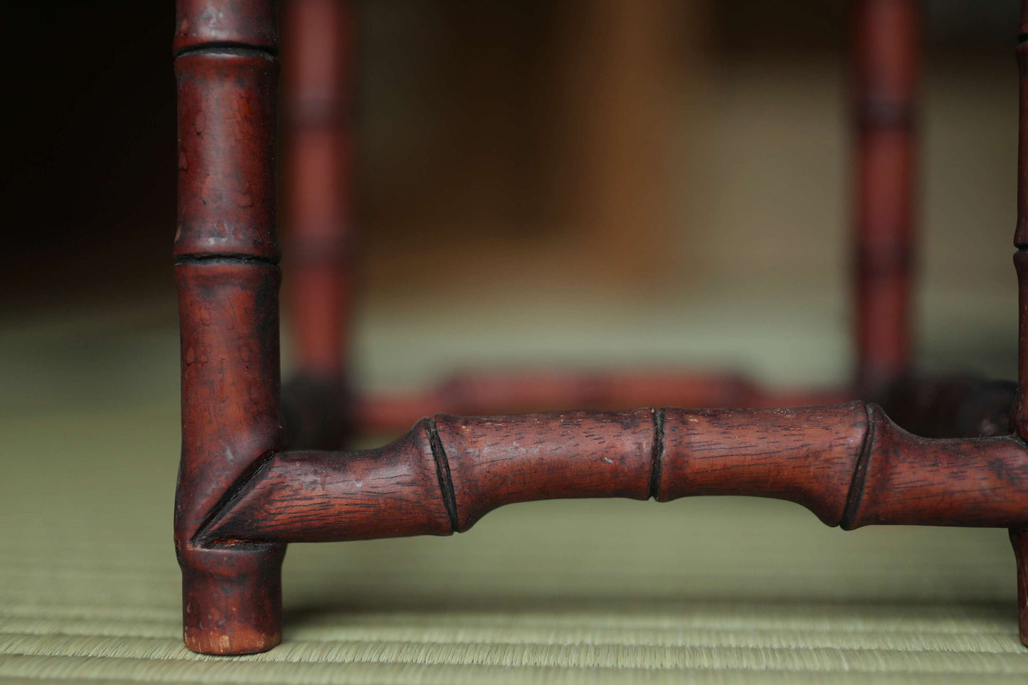 Japanese furniture Wooden Decoration Stand KARAKI bamboo designed pedestal for bonsai, vase, censer, suiseki H12in/30.5cm