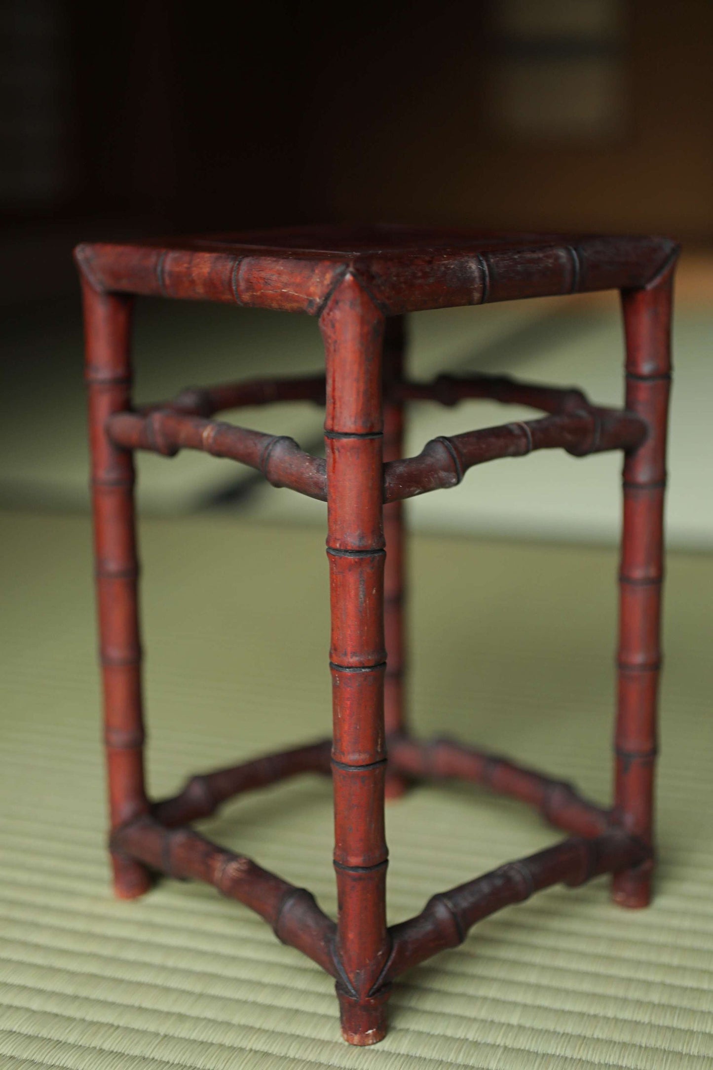 Japanese furniture Wooden Decoration Stand KARAKI bamboo designed pedestal for bonsai, vase, censer, suiseki H12in/30.5cm