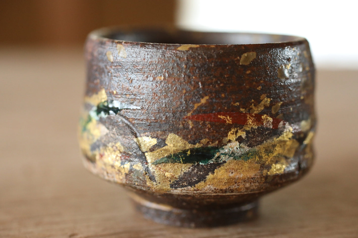 Japanese Sake Cup GUINOMI with gold painting Kutani ware cup with wooden box with sign For GIFT 2.6in/6.5cm