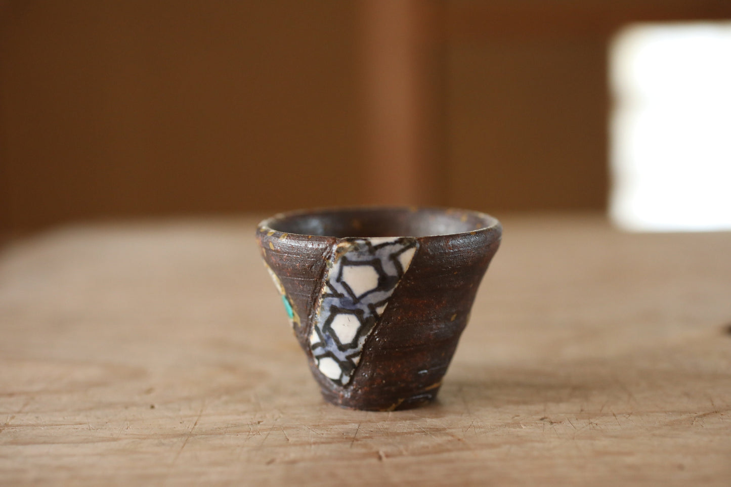 Japanese Sake Cup GUINOMI with gold painting Kutani ware cup with wooden box with sign For GIFT 2.6in/6.5cm