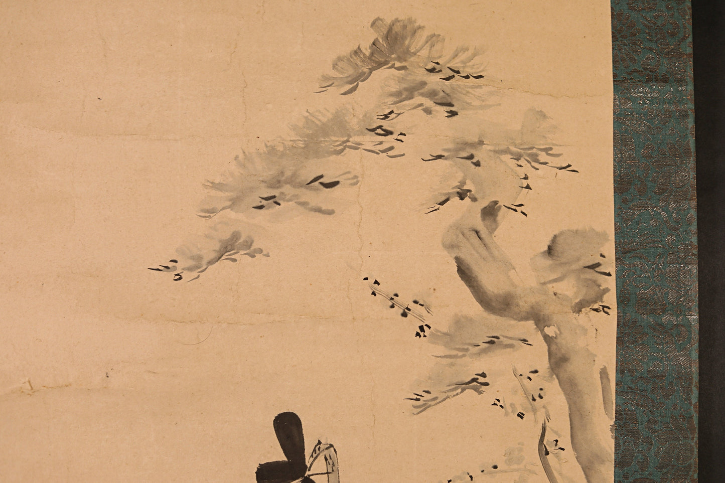 Japanese antique hanging scroll, 将軍 SHOGUN SAMURAI ink watercolor painting hand painting with signature stamp, Kanji box H72.8in/H185cm