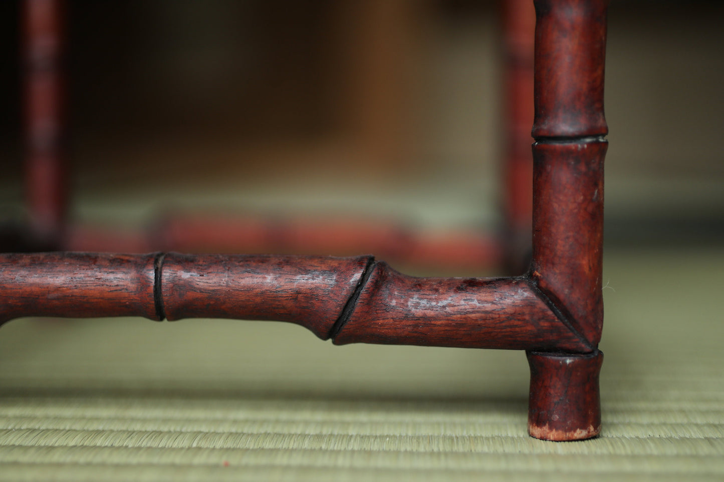 Japanese furniture Wooden Decoration Stand KARAKI bamboo designed pedestal for bonsai, vase, censer, suiseki H12in/30.5cm