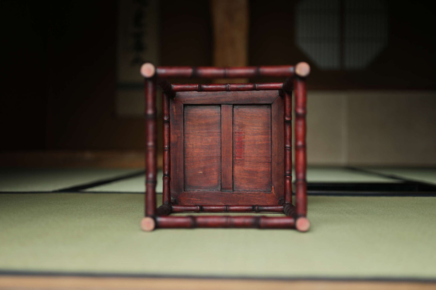 Japanese furniture Wooden Decoration Stand KARAKI bamboo designed pedestal for bonsai, vase, censer, suiseki H12in/30.5cm