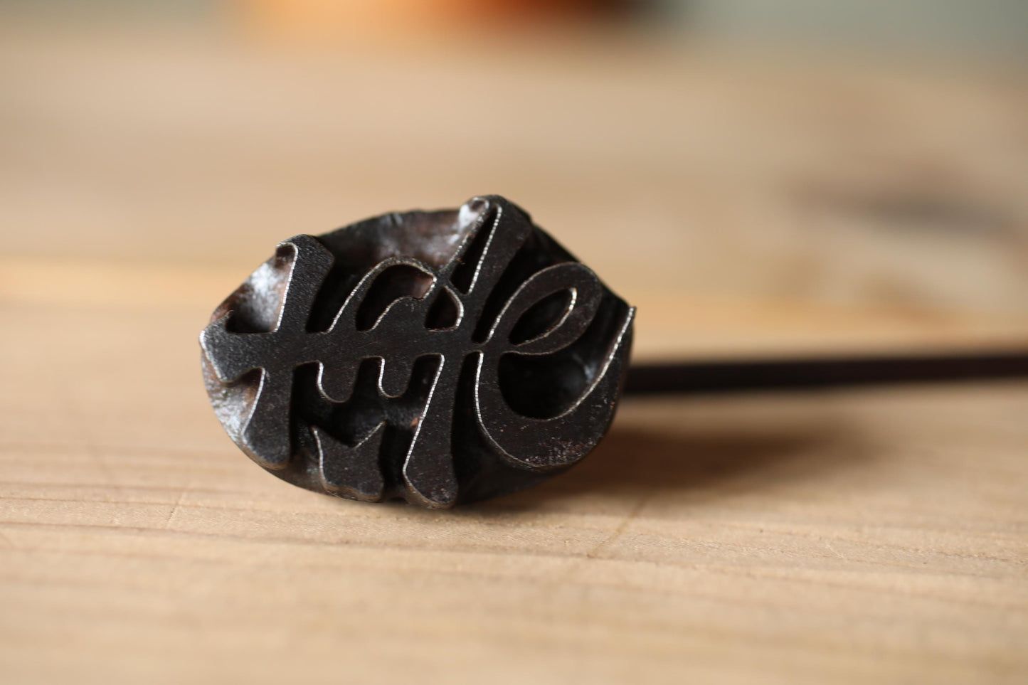 Brand iron "寿 celebration", means "longevity" "happiness" for wood and leather ,Japanese vintage tool kanji Calligraphy 2×1.4in/5×3.5cm