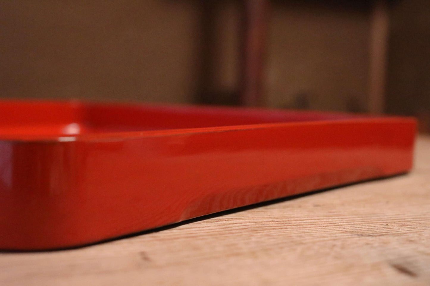Japanese 1920s URUSHI lacquer square tray OBON red urushi wooden tableware Tea ceremony OZEN 14.4×14.4in/36.5×36.5cm