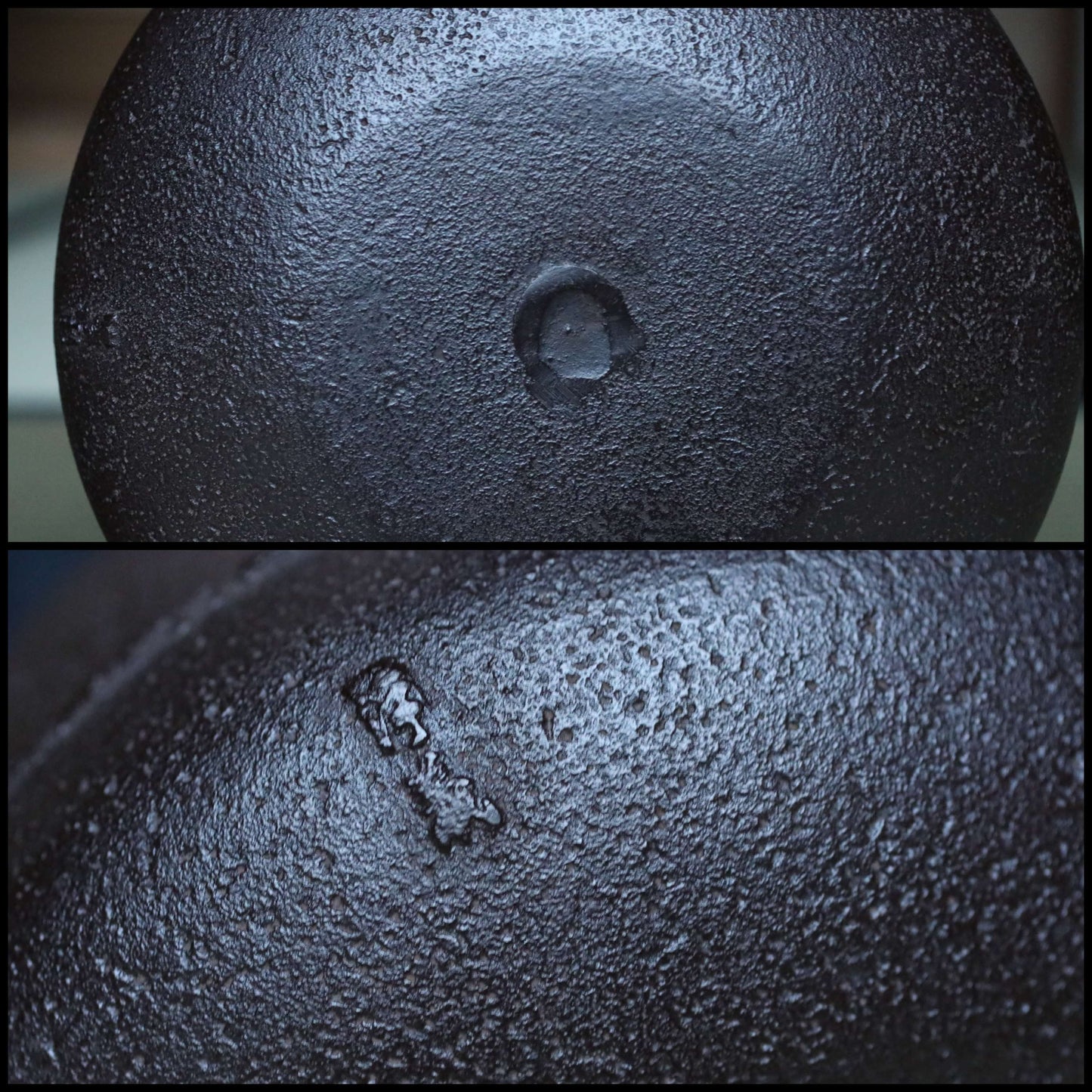 FINE! Japanese vintage cast iron kettle For Tea ceremony with a copper lid, "Amida-gama" Famous Kettle Master Box 1960s W10.2in/W26cm