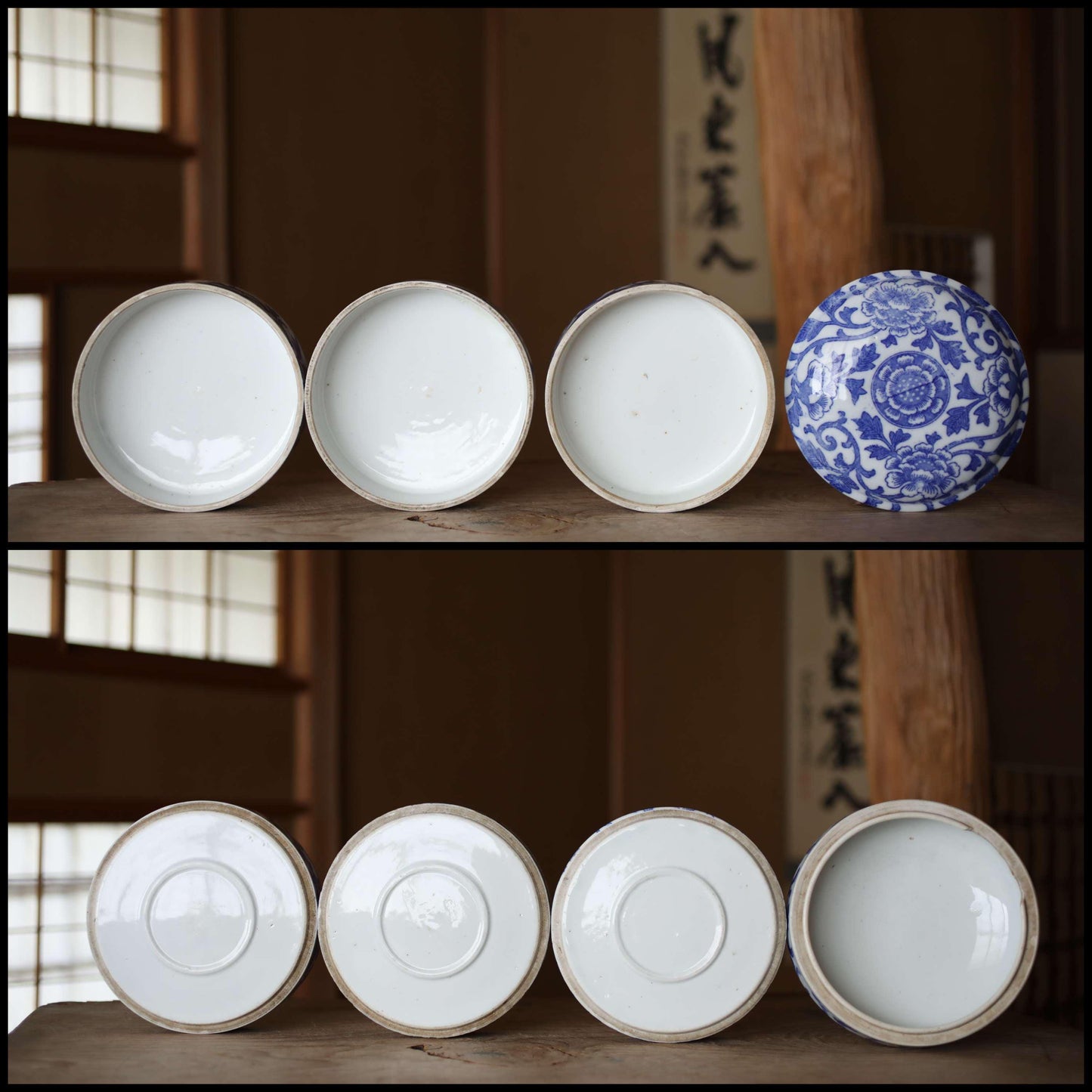 Antique Meiji era Imari Porcelain Jūbako Blue flower pattern decoration Stacking ceramic Bento Box H7.9×7.7in three-tiered box