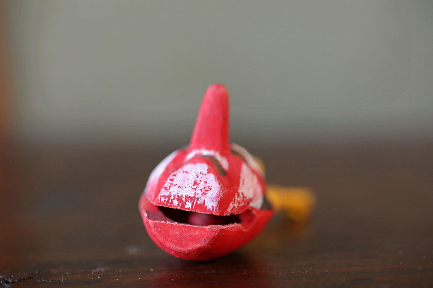 Japanese vintage small pottery bell TENGU doll ornament, Christmas Ornaments Japanese vintage small bell H1.8in/H4.5cm