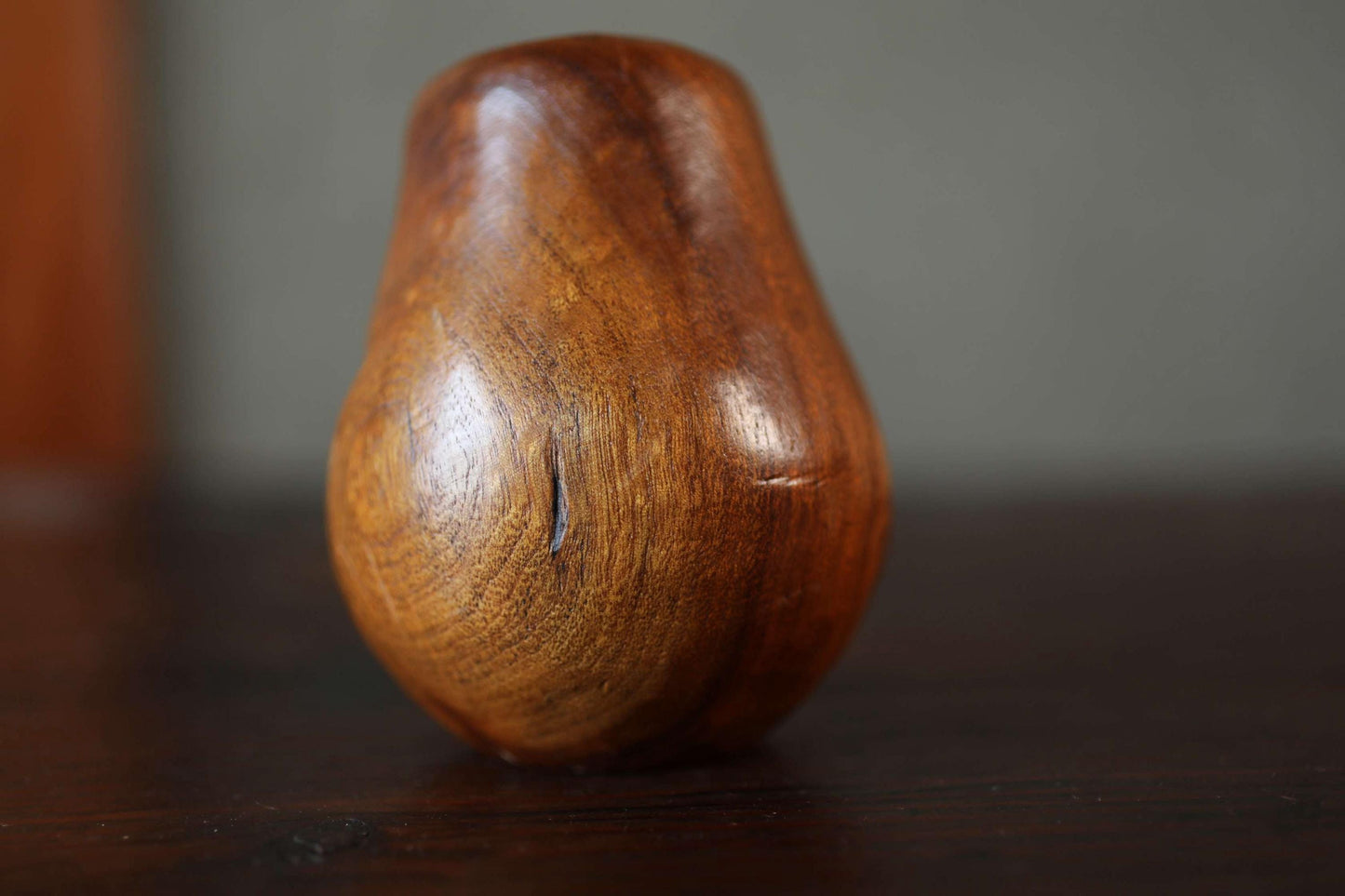 Japanese character DARUMA small doll hand carved made of wood, vintage Ornament Figurine of traditional H3.9in/H10cm