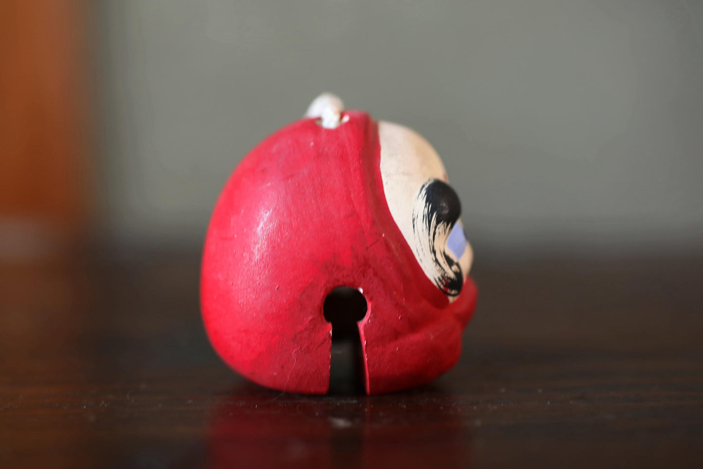 Japanese vintage pottery bell character DARUMA ornament Paper weight, Japanese ornament small bell H2.2×1.7×2in/H5.5×4.2×5.2cm