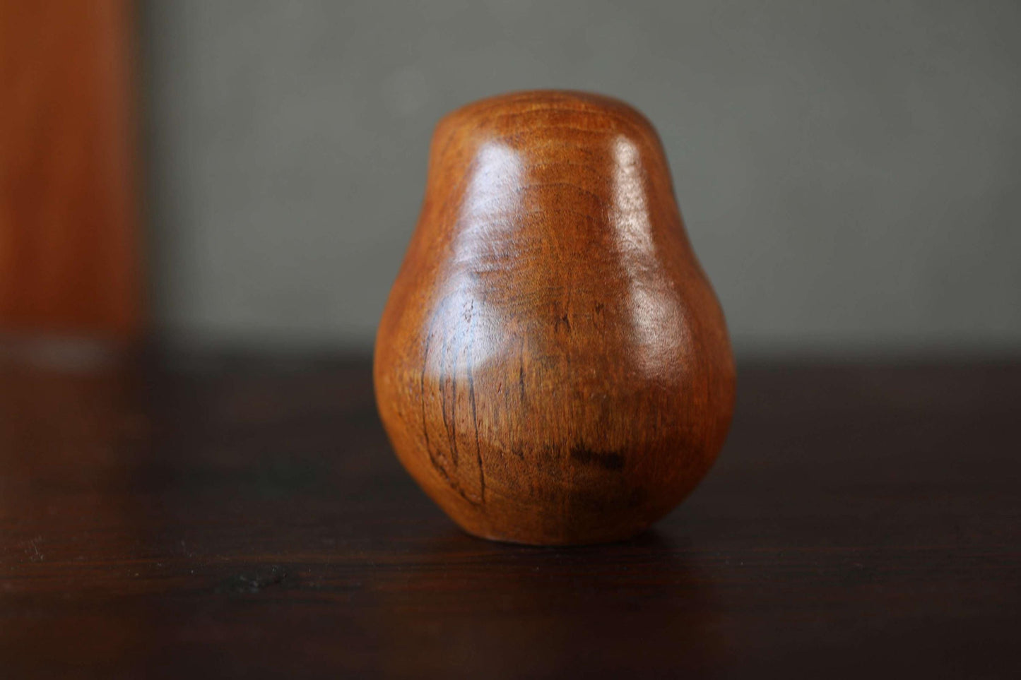 Japanese character DARUMA small doll hand carved made of wood, vintage Ornament Figurine of traditional H3.9in/H10cm