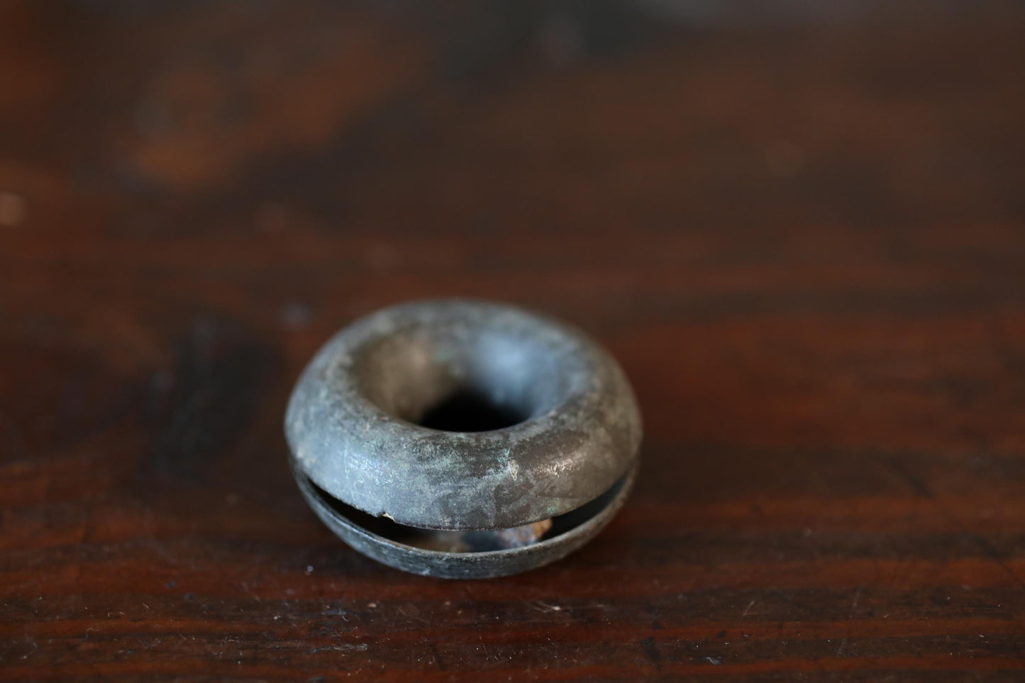 Japanese antique bronze Old small bell for horses ornament Suzu 1800s Metal craft Paper weight 2.2×0.9in/5.5×2.3cm