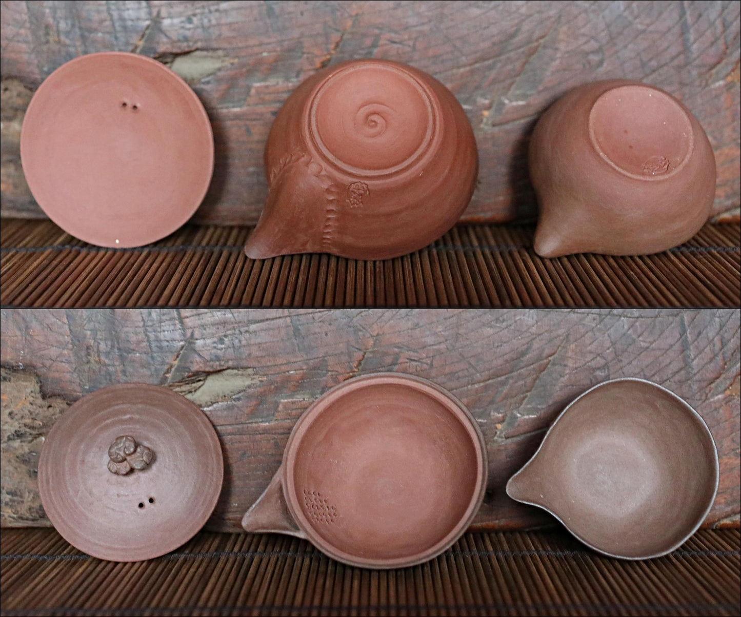 FINE! Japanese vintage Perfect tea set with sign 波六, pot, 5 cups, water cooler, SENCHA ceramic kiln craft tableware Tea ceremony For GIFT